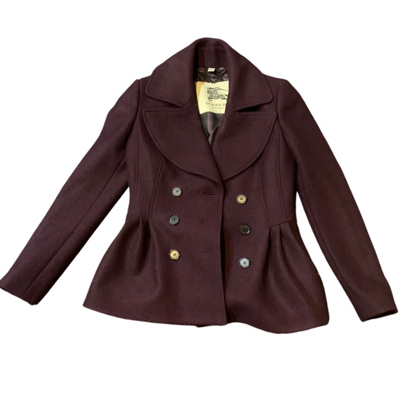 Burberry London Wool Peacoat size 4 - Deep Plum - Picture 5 of 7